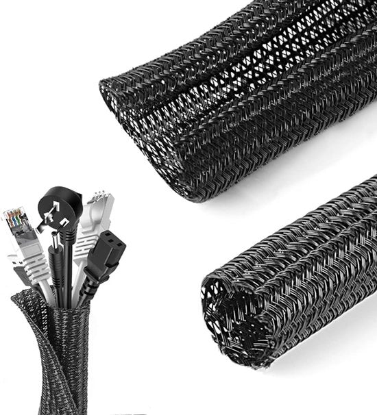 Organizzatore di cavi 2M - Protezione cavi per animali domestici - Protezione cavi per angoli - per cavi USB, cavi, cavi elettrici, cavi audio e video - Nero (13mm)