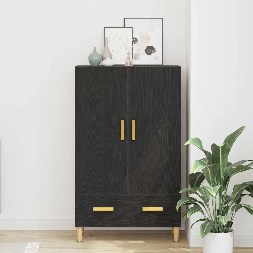 Credenza Rovere Nero 70 x 31 x 115 cm Legno multistrato 862763