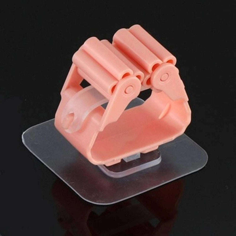 Trade Shop - Set 2 Ganci Porta Scopa Mop Supporto Adesivo Resistente Appendino Bagno Cucina -