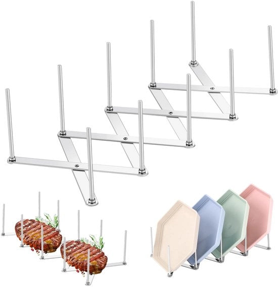 Accessori multifunzionali per griglia, organizzatore per pentole e panni, supporto per teglie da cucina e barbecue, ripiano telescopico in acciaio inossidabile, supporto ribaltabile per teglie da BBQ.