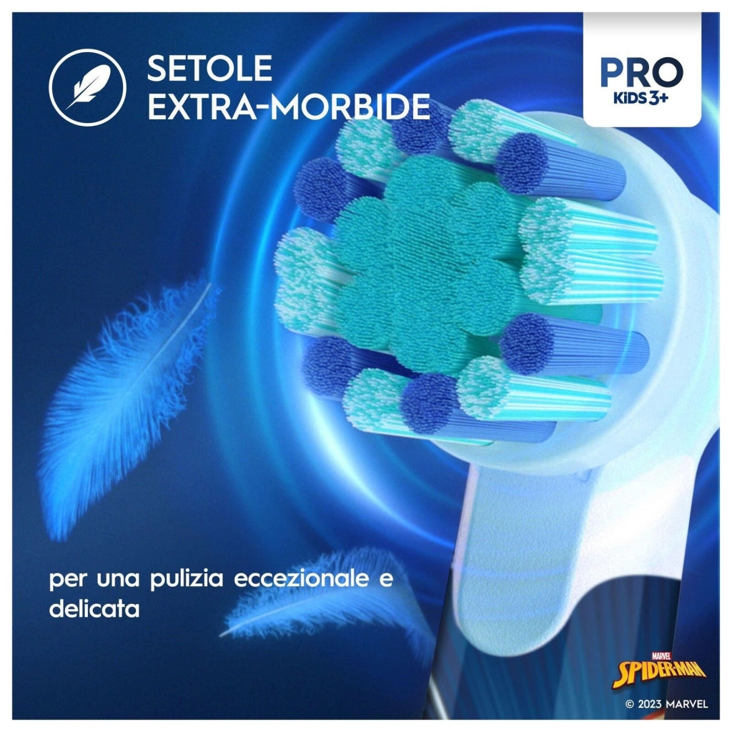 Oral-B Vitality Pro Kids Spiderman Bambino Spazzolino rotante-oscillante Blu, Rosso