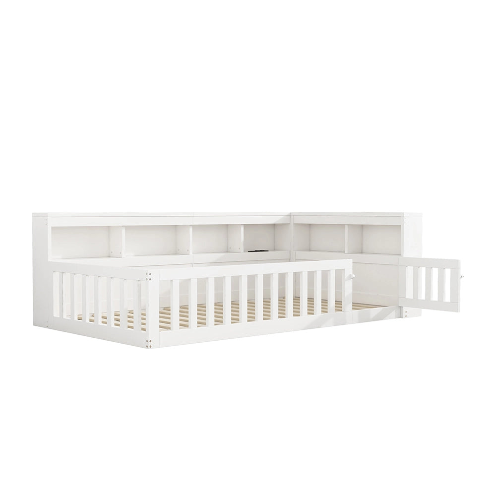 Daybed - Xylo - 90x200 cm USB balaustra bianco