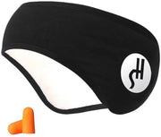 Orecchini isolanti del suono con auricolari, orecchini da sonno, cuffie per il sonno, cuffie isolanti del suono regolabili, cuffie per il sonno, cintura per la testa, orecchini riscaldanti del suono riduttivi per il sonno, lavoro, studio, nero