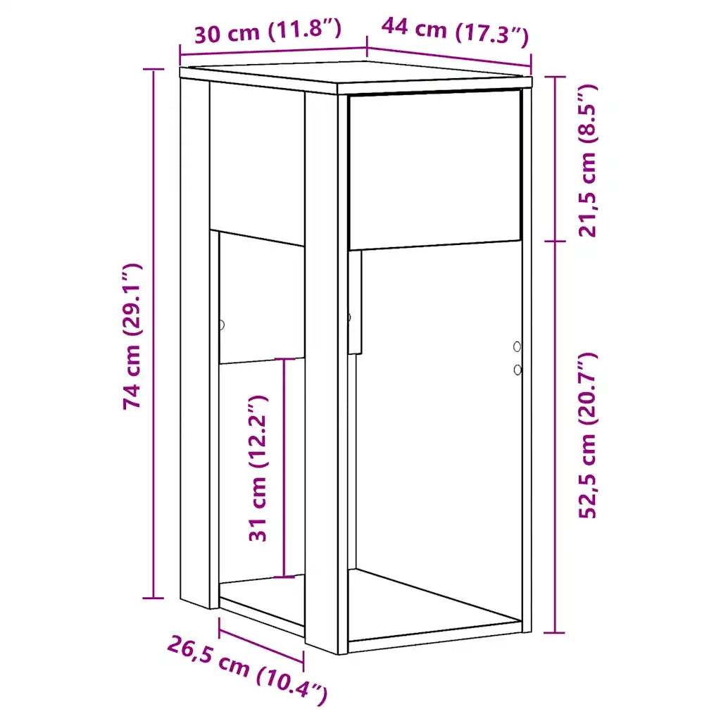 Supporto a Torre per Computer con Cassetto Bianco 30x44x74 cm CFW7239077