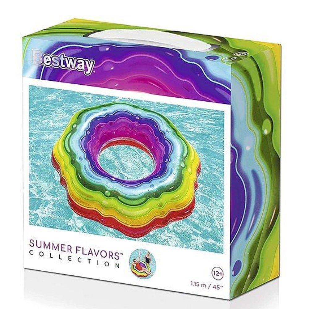 Trade Shop - Bestway Salvagente Ciambella Gonfiabile Rainbow Arcobaleno Piscina Nuoto Mare -