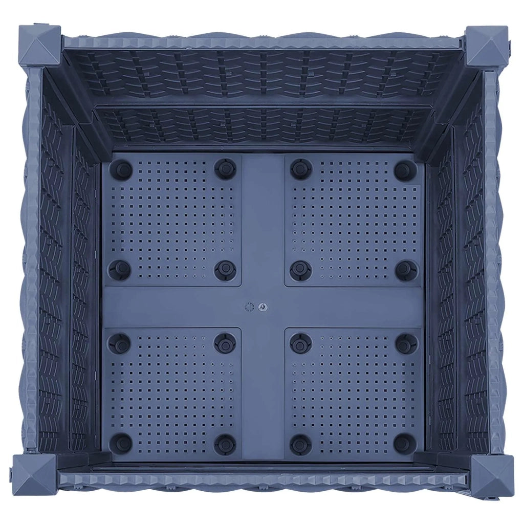 Vaso da Giardino con Ruote Blu Grigio 40 x 40 x 48 cm PP 3422911
