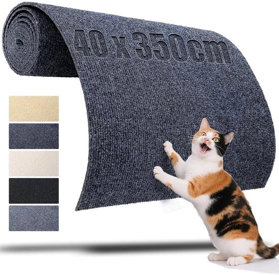 Pannello autoadesivo per gatti 350x40 cm in colore grigio scuro