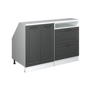 Mobile cucina sottotetto R-Line Antracite rustico/Bianco 120 cm Set di 2 carcasse armadio profondità 60 cm Vicco