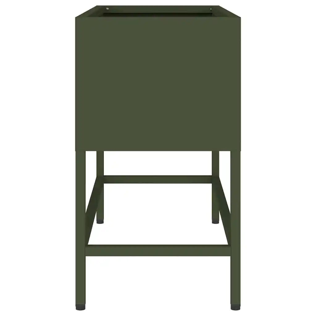 Vaso da Giardino Rialzato Oliver verde 60 x 26 x 45 cm Acciaio 865886