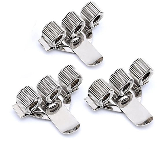Pen holder 3 in 1 con 3 fori, pen holder con clip, doppia pen holder metallica con clip, ideale per casa, ufficio, medici e infermieri (argentato)