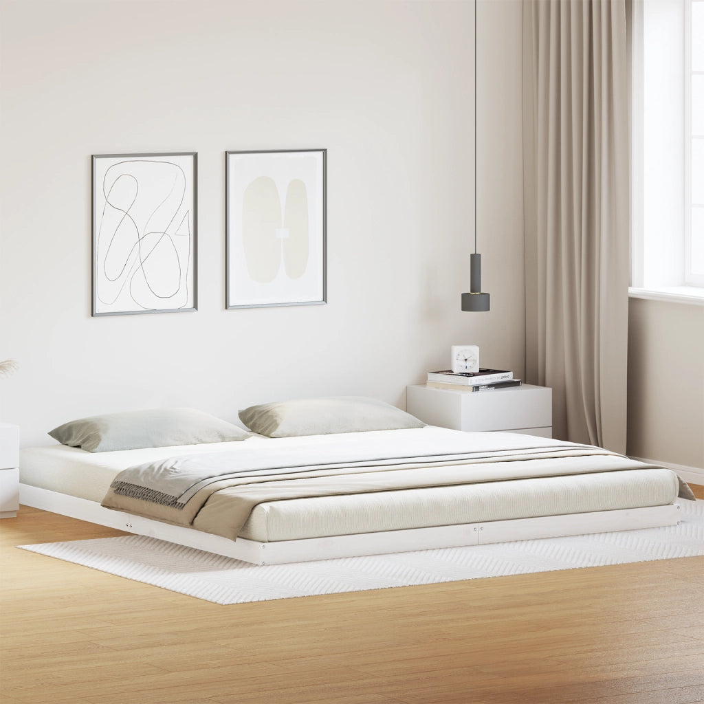 Struttura del letto a pavimento  180x210 cm in legno massello di pino