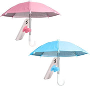 Paraplu per telefono mobile 2 in 1, cappello per telefono mobile multifunzionale regolabile con attacco magnetico in stile maiale, anti riflessi (rosa e blu)