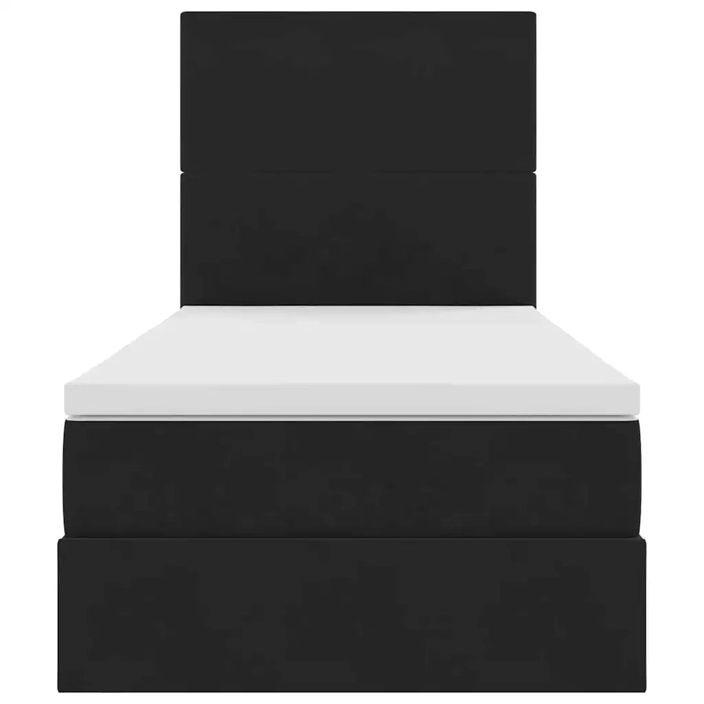 Letto con contenitore e materasso Nero 100 x 200 cm Velluto