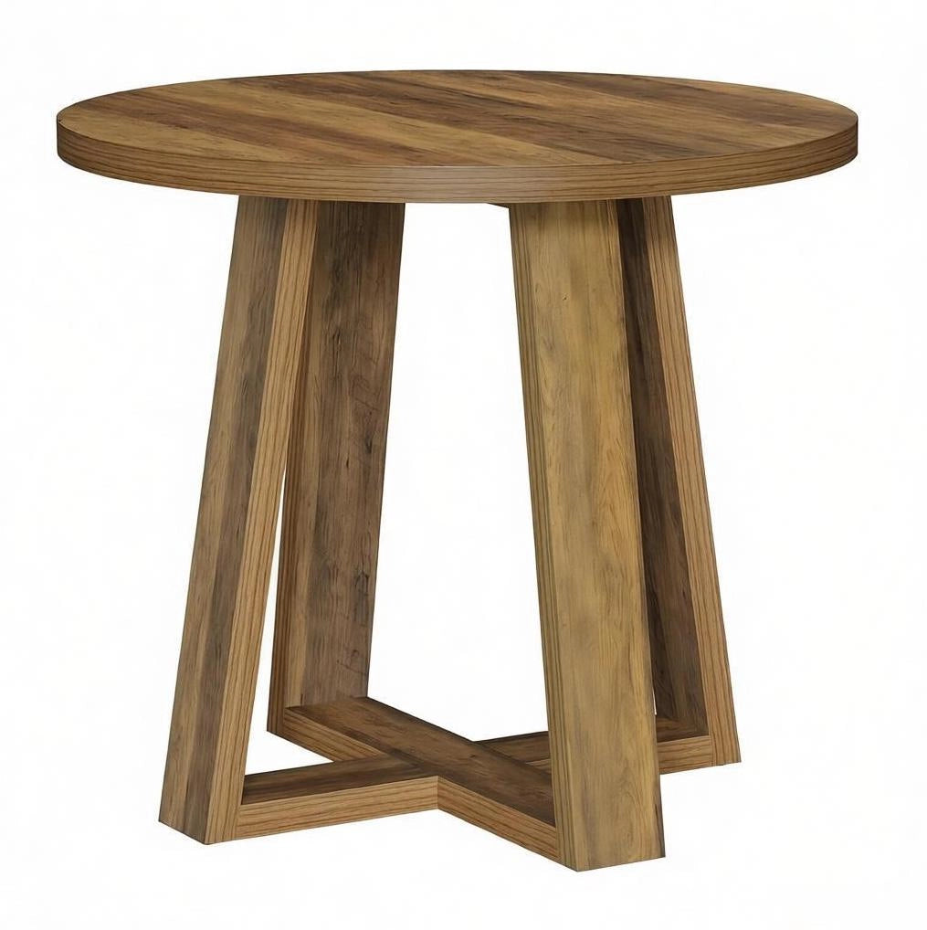 Tavolo rotondo da riunione ? 80 cm in MDF marrone