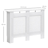 Copritermosifone Moderno a Griglia in MDF per Casa e Ufficio, 111.5x82x19 cm, Bianco