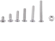 Set di viti a 5 punte da 250 - Viti a 5 punte - Acciaio inossidabile A2 - Vite a filo completo - Diverse lunghezze - Testa piatta di colore uniforme - Viti a 5 punte