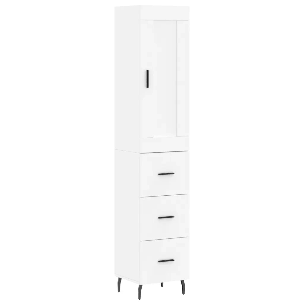 Credenza Bianca 34,5x34x180 cm in Legno Multistrato 3200209