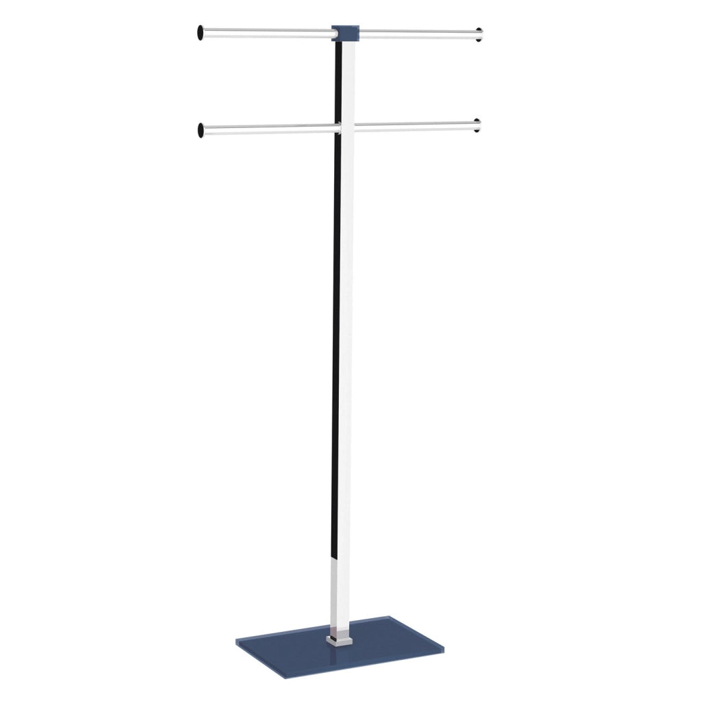 Piantana portasciugamani acciaio inox e resine termoplastiche serie Rainbow Gedy RA31 Blu Petrolio