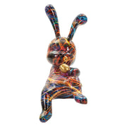 Scultura Coniglio 1, Multicolore, Poliresina, 21,5x10x22 cm