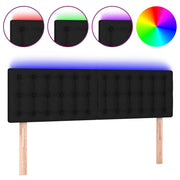 Testiera | Testata a LED Nera 144x5x78/88 cm in Tessuto