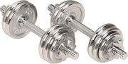 Set di manubri 15 kg con cinturino in cromo con borsa grigia unico peso