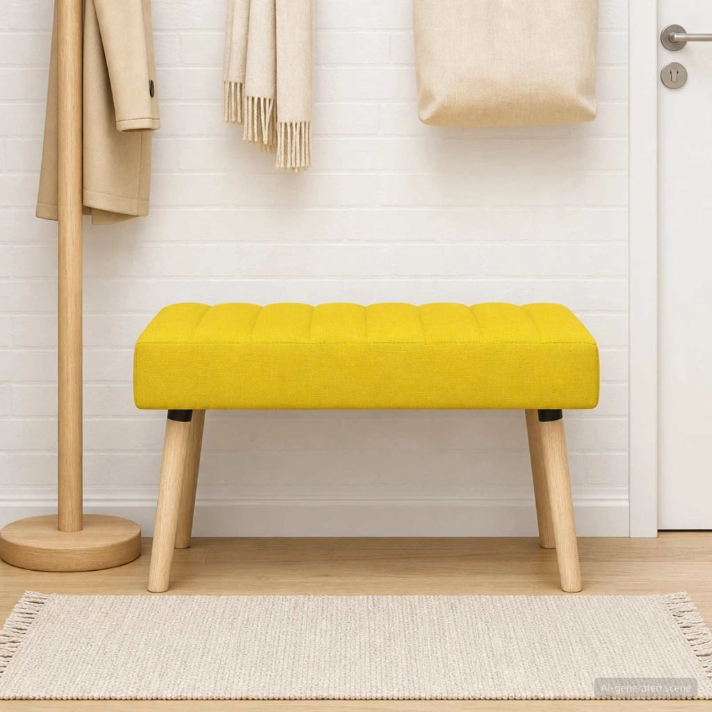 Panchina trapuntata a canale Giallo Chiaro 80 x 40 x 46 cm 42038483