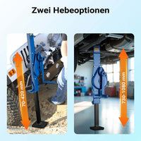 Argano in acciaio 3000 kg Argano a cremagliera Altezza 725 mm Altezza di sollevamento 350 mm