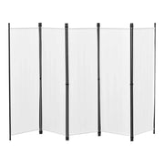Schermo divisorio per la privacy a 5 pannelli 171 x 250 cm bianco 03_0008063