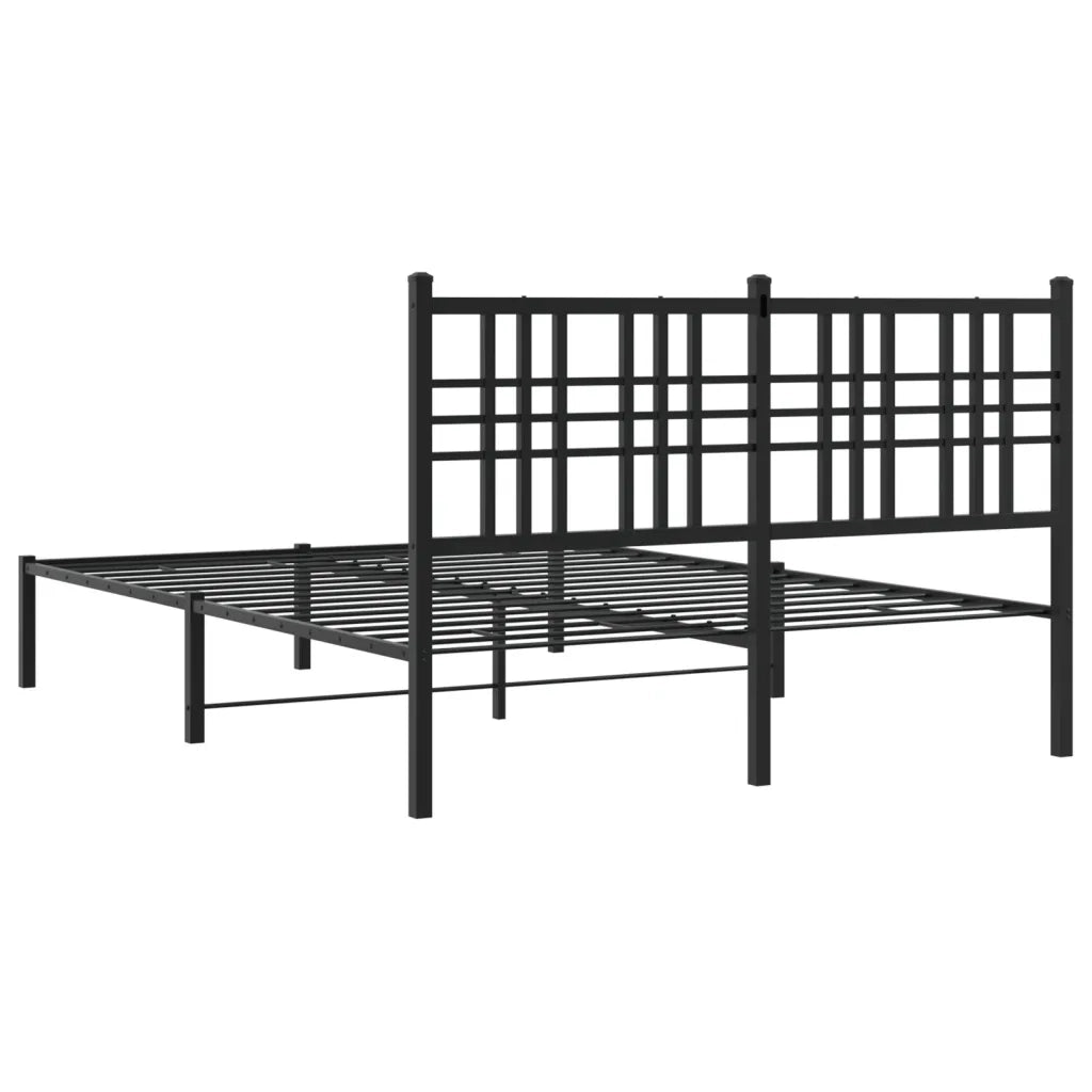 Giroletto con Testiera-Struttura Letto con testiera in Metallo Nero 120x190 cm 564046