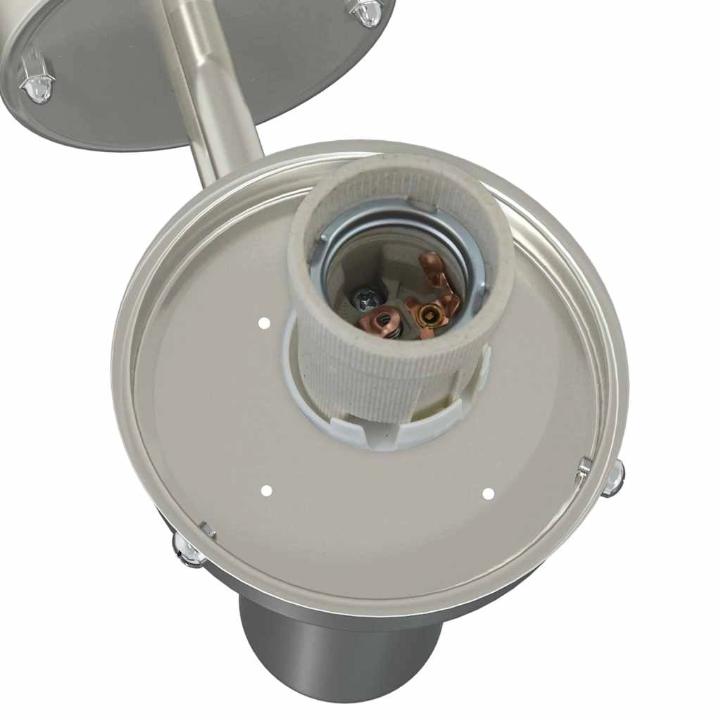 Set di 2 moderne lampade da parete rotonde per esterni 28 x 25 x 38 cm resistenti alle intemperie acciaio inox argento 02_0056492