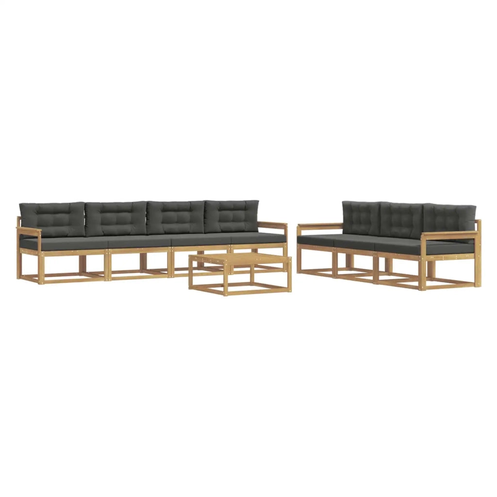 Set di divani da esterno con cuscino 7 pcs Bianco e Antracite 3386156