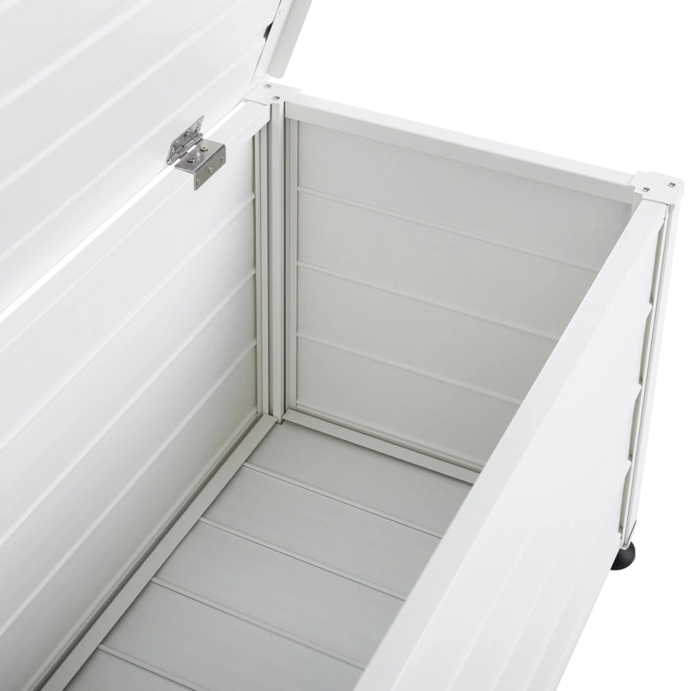 Mobile portaoggetti da giardino in alluminio bianco 113x50 cm Mobili da giardino