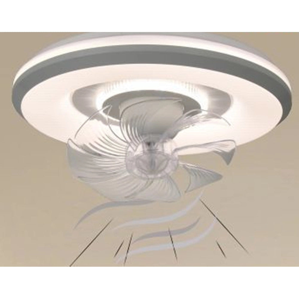 Trade Shop - Lampada Con Ventola Ventilatore Plafoniera Da Soffitto Led Luce 3200k-6500k 33252 -
