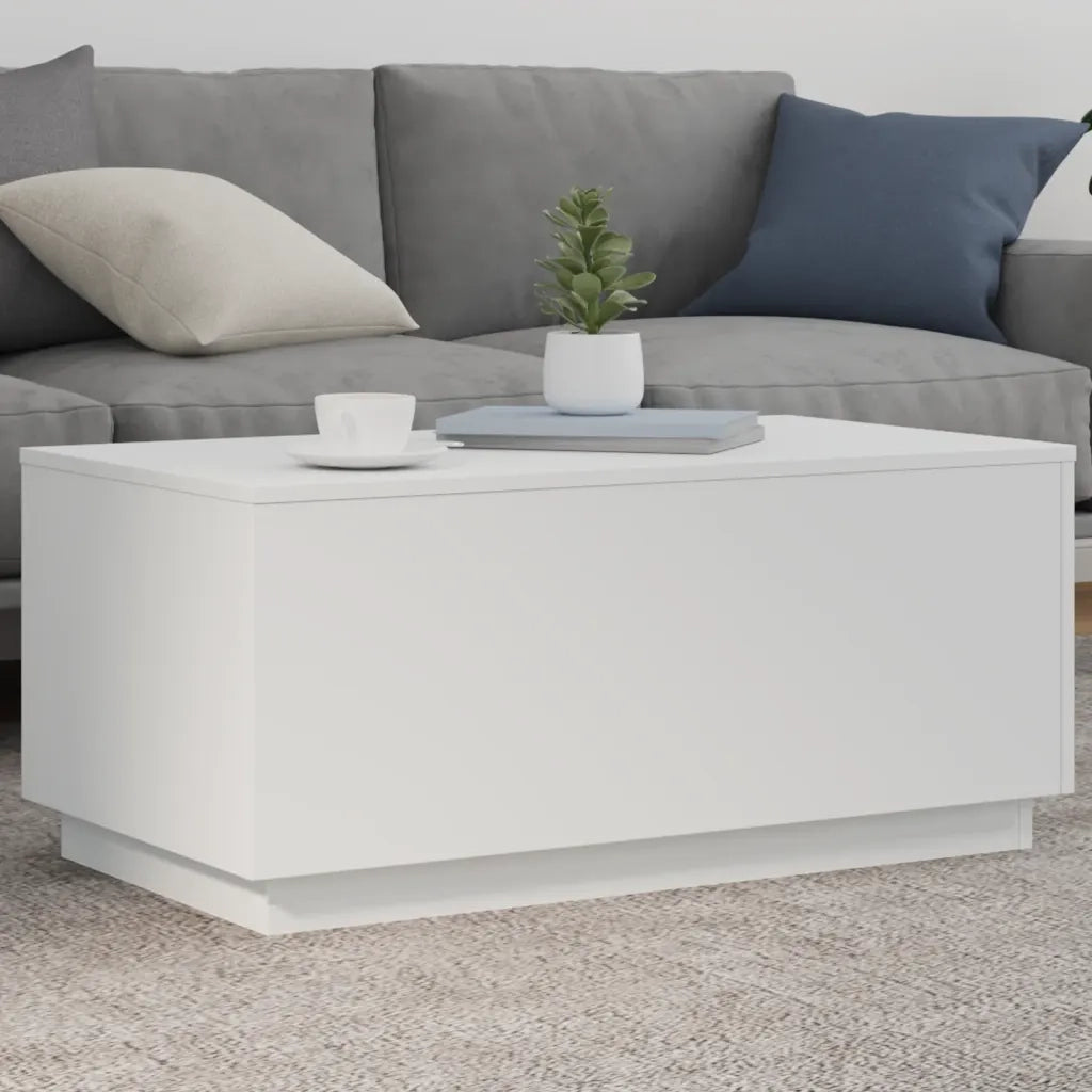 Tavolino da salotto | Tavolino da caff¨¨ | Tavolino da Soggiorno con Luci LED Bianco 90x50x40 cm