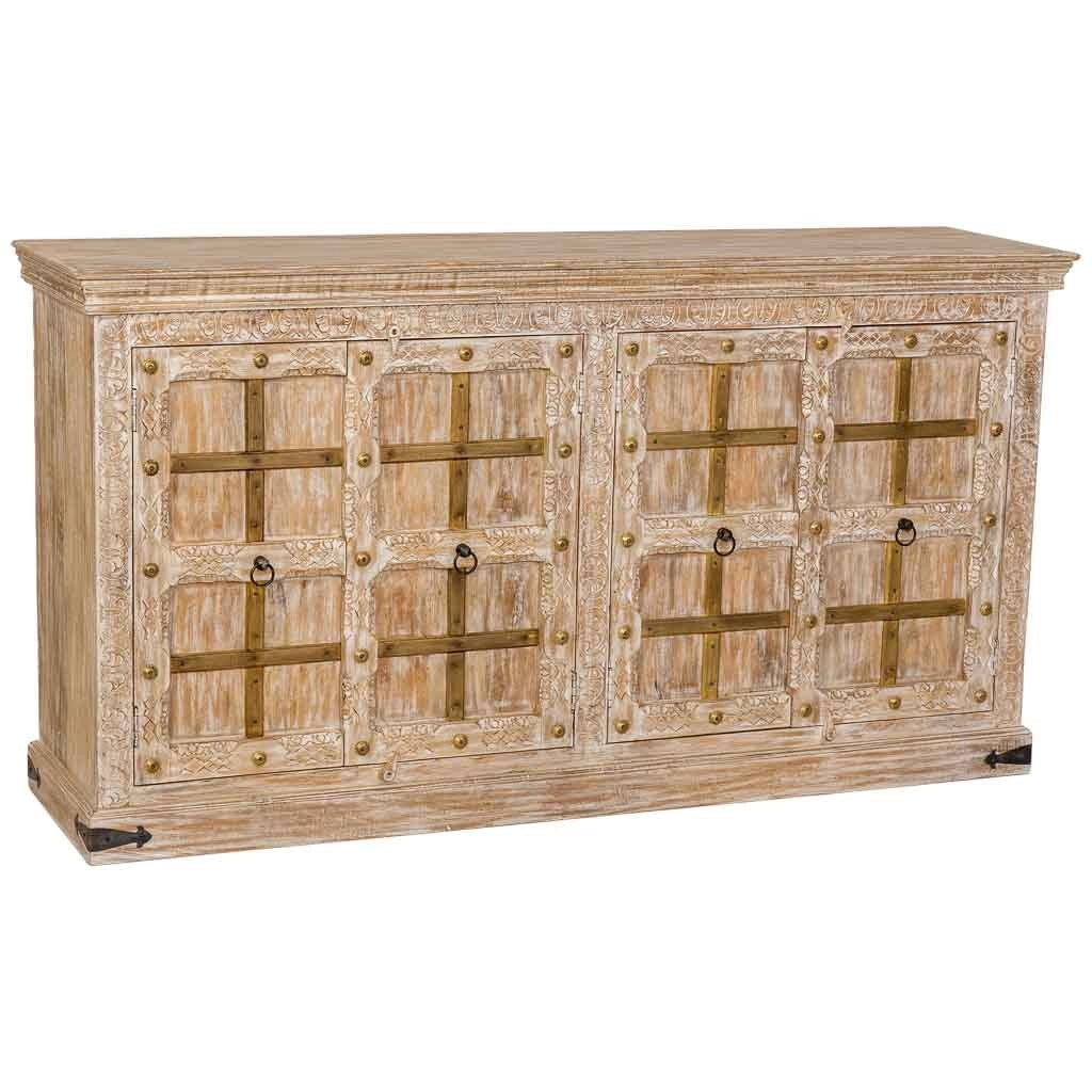 Credenza in legno bianco, 180x46x96h cm