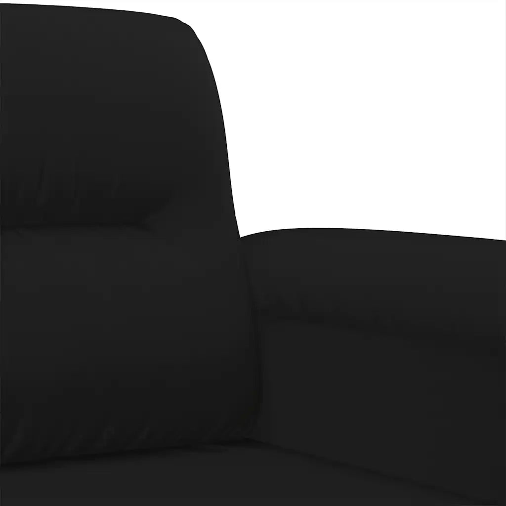 Set Divani 4 pz con Cuscini Nero in Tessuto Microfibra 3202299