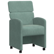 Sedie da Pranzo con Ruote 2 pz | Sedie da cucina verde mare 58 x 65 x 98 cm