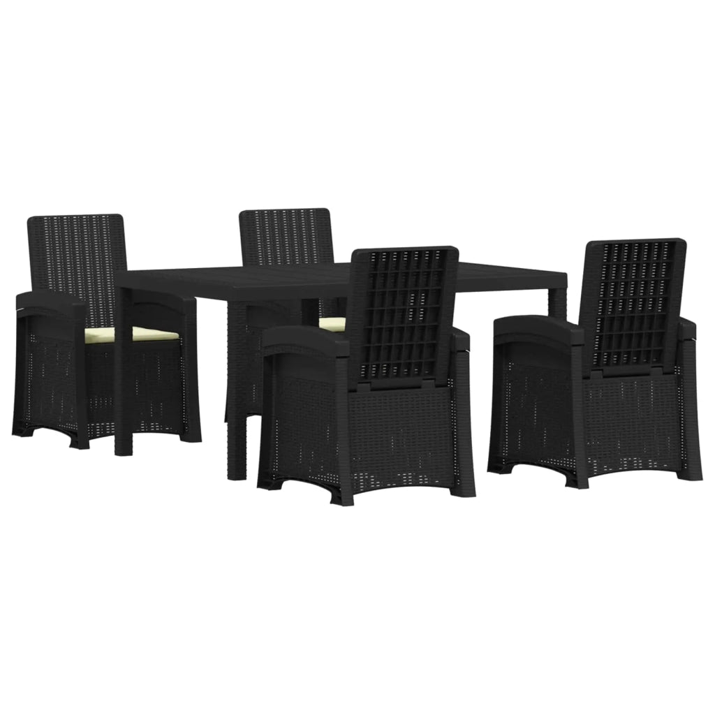 Set da Pranzo per Giardino 5 pz Antracite e Crema PP 3430119