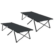 Letto da campeggio pieghevole 2 pz Nero 206 x 76 x 74 cm CFW1604316