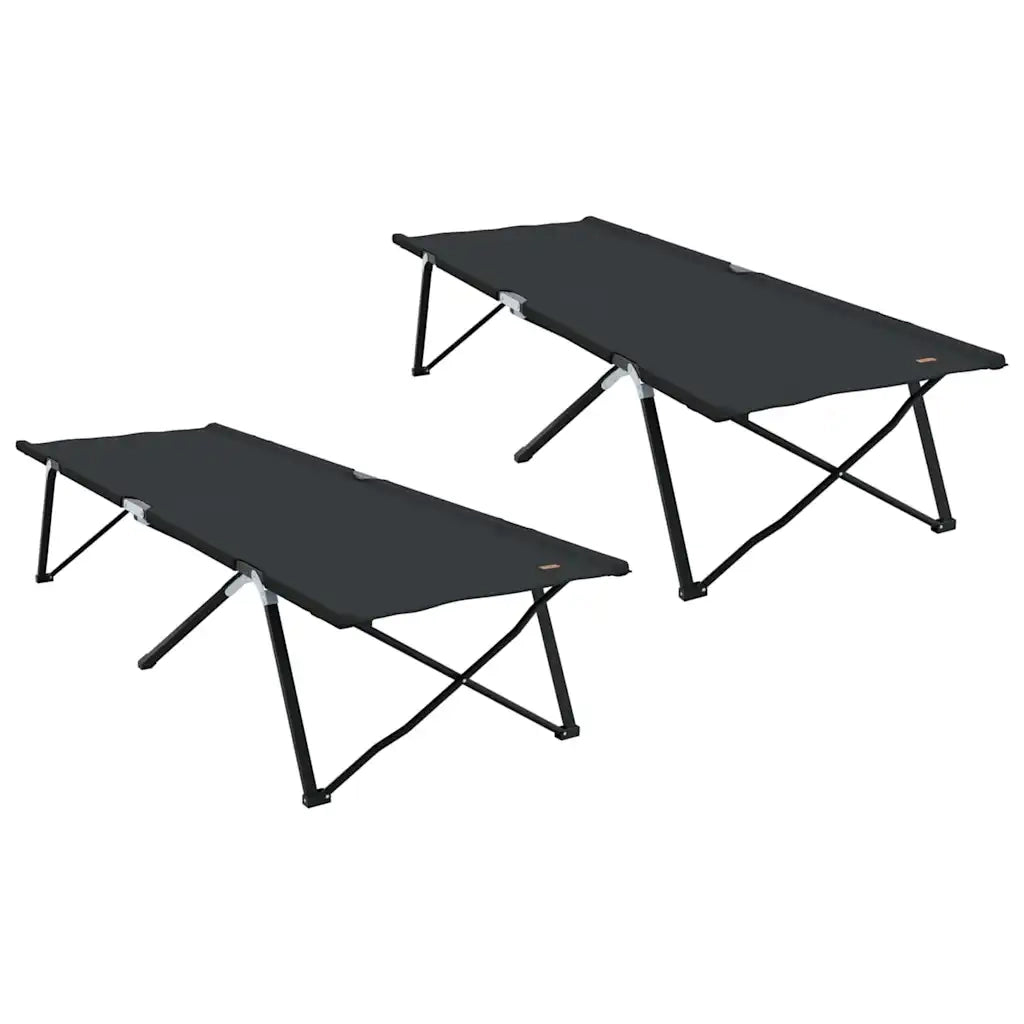 Letto da campeggio pieghevole 2 pz Nero 206 x 76 x 74 cm CFW1604316
