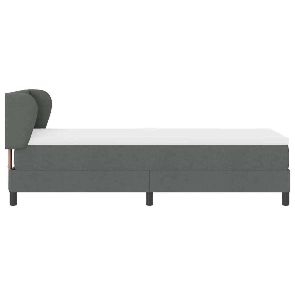 Letto a molle con materasso Grigio scuro 80 x 200 cm Tessuto 3340053