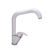 Trade Shop - Miscelatore Lavello Canna Quadrato Bianco Lavandino Lavello Cucina Mono-comando -