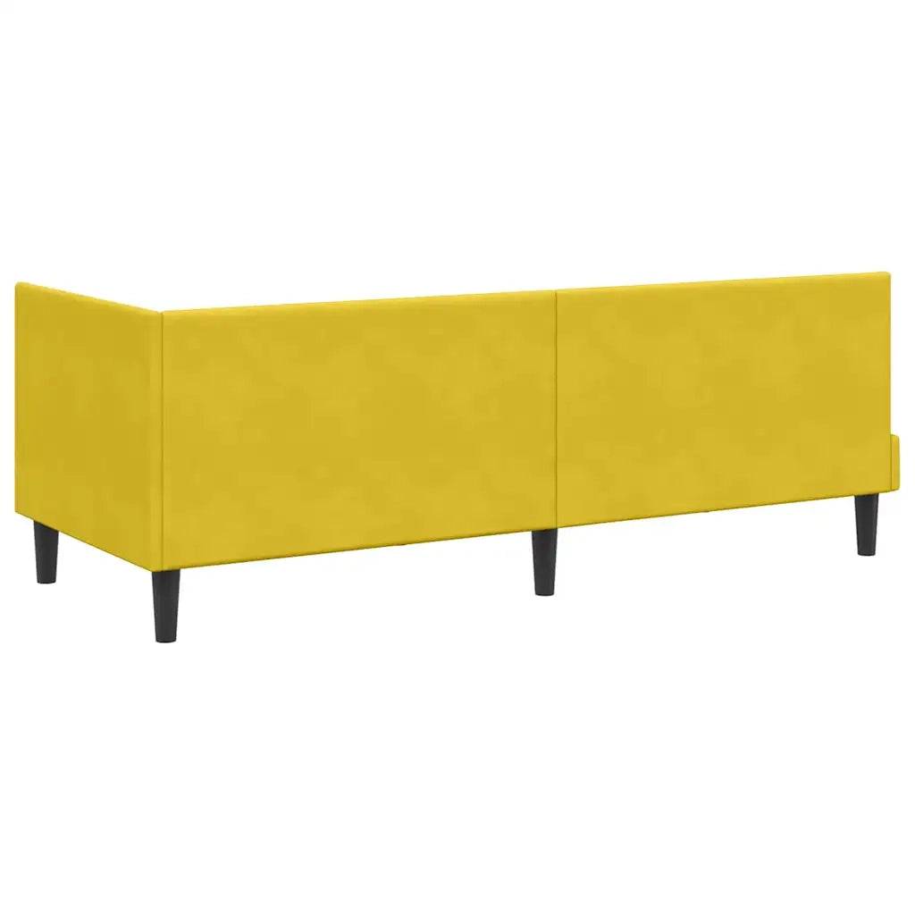 Cornice del letto ad angolo Giallo 80 cm x 200 cm Velluto
