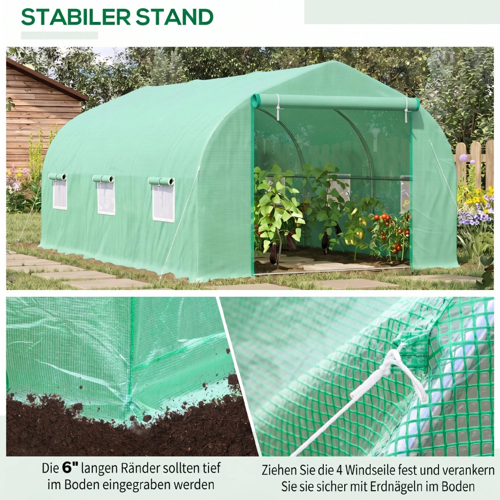 Serra in PVC con 6 finestre a rete e porta a zip ¨C zephmum ¨C 4.5x3x2 m