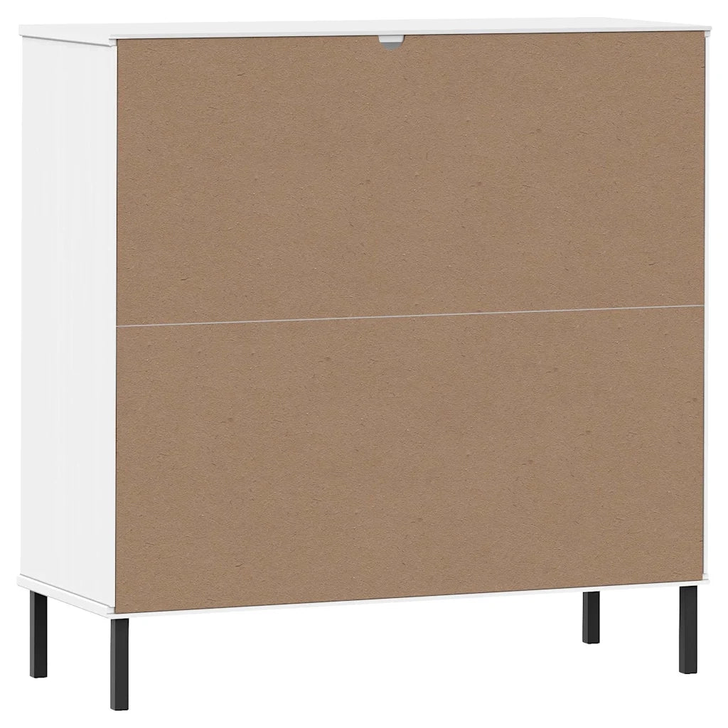 Libreria Gambe Metallo Bianco 90x35x90,5 cm Legno Massello OSLO cod mxl 18243