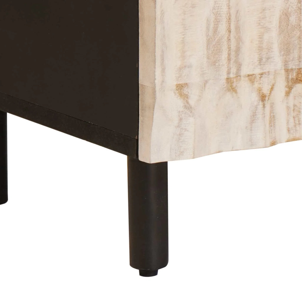 Mobile porta TV rettangolare moderno con cassetti e ripiani 70 x 33 x 46 cm in legno di mango bianco 02_0057765