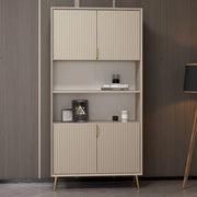 Credenza alta Kale effetto cannettato cashmere 90x35x180H – Eleganza Verticale