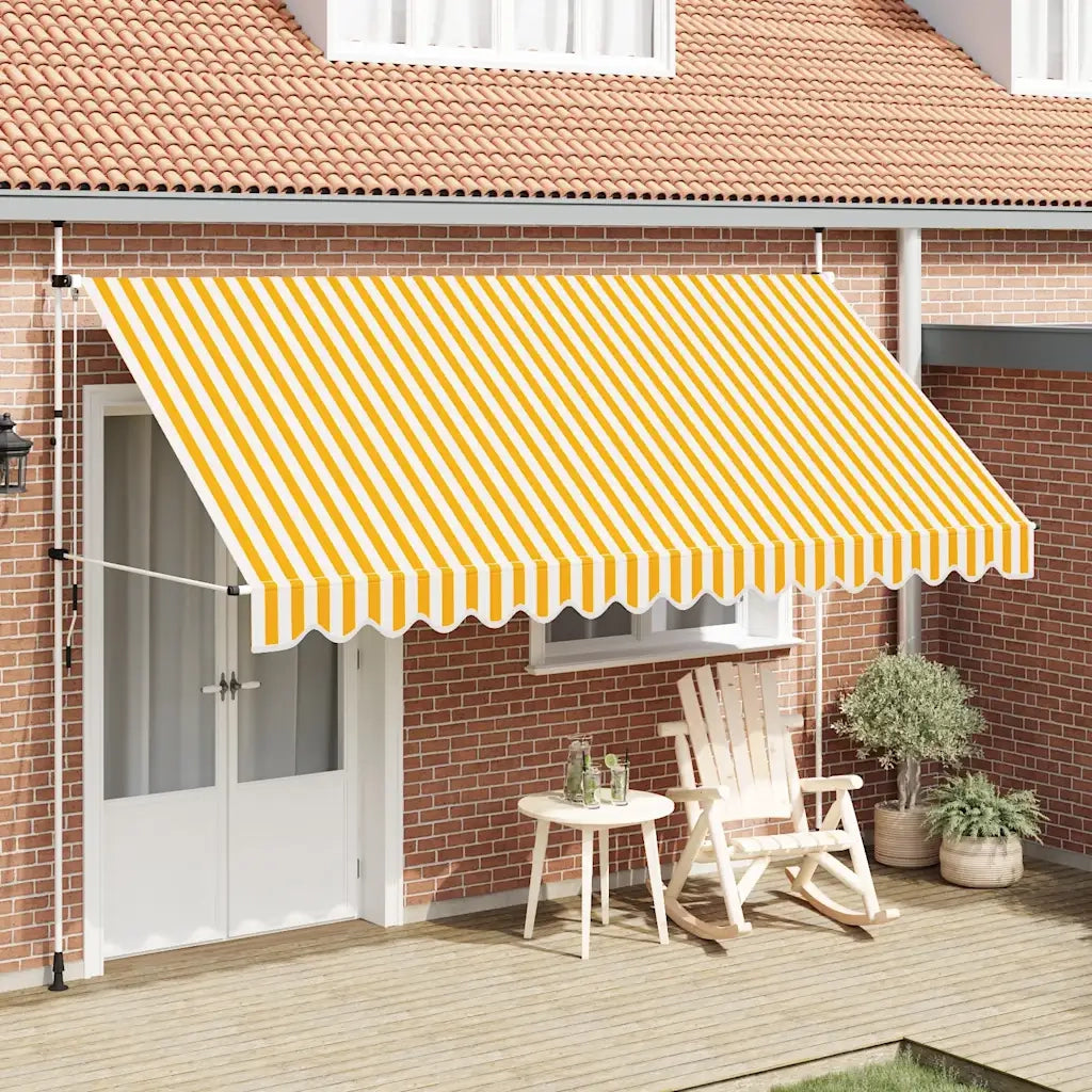 Tenda da Sole Retrattile Manuale 400cm Strisce Arancione Bianco 43236