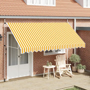 Tenda da Sole Retrattile Manuale 400cm Strisce Arancione Bianco 43236
