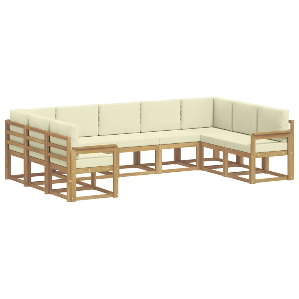 Set di divani da esterno 9 pz Bianco e Crema 3388209
